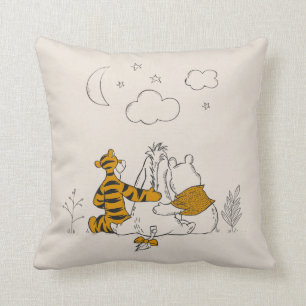 Pooh, Eeyore & Tigger   Looking up at the Sky Throw Pillow