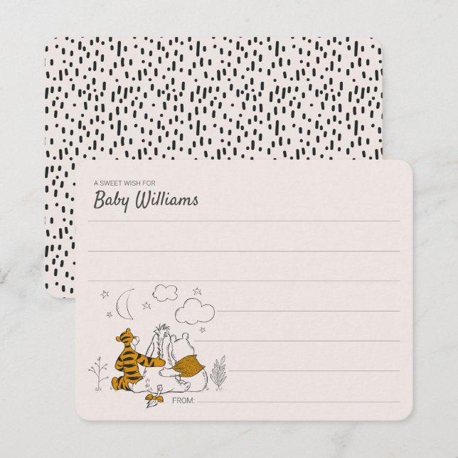 Pooh, Eeyore & Tigger | Moon & Stars Baby Shower Card (Front/Back)