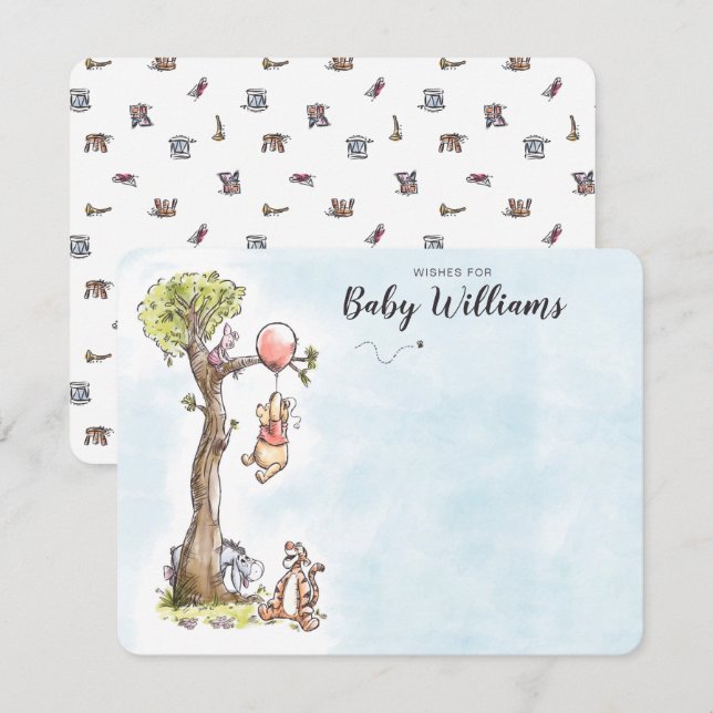 Pooh & Friends Watercolor | Baby Shower Card (Front/Back)