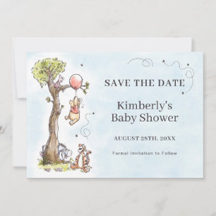 Pooh & Friends Watercolor   Baby Shower Save The Date
