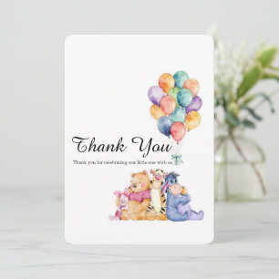 Pooh & Friends Watercolor Baby Shower Thank You Invitation