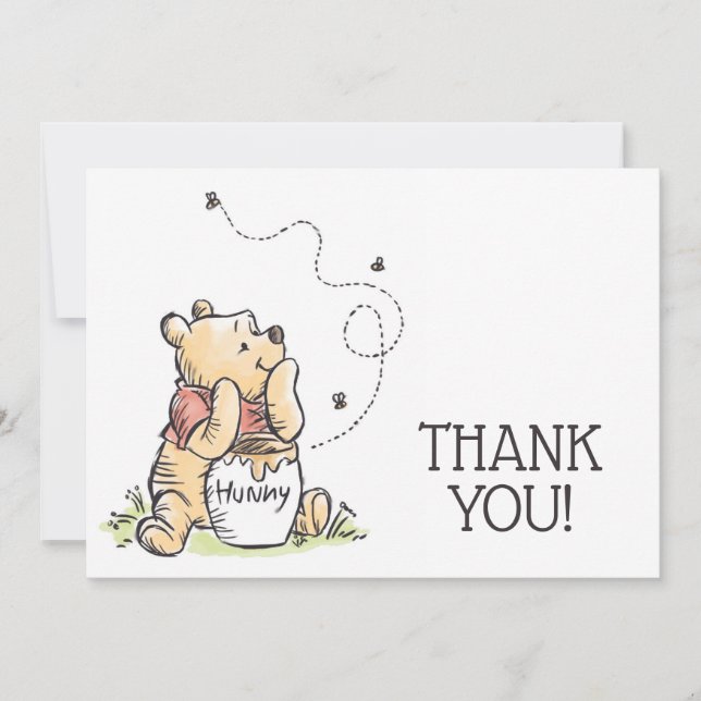 Pooh & Friends Watercolor | Birthday Thank You (Front)