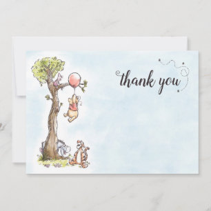 Pooh & Friends Watercolor   Birthday Thank You Card