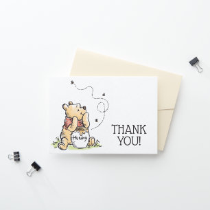 Pooh & Friends Watercolor   Birthday Thank You Card