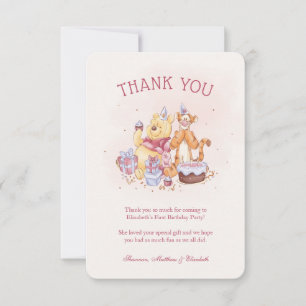 Pooh & Friends Watercolor    Birthday Thank You Card