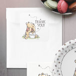 Pooh & Friends Watercolor | Birthday Thank You Square Sticker<br><div class="desc">Thank your guests in Hundred Acre Wood style with our Pooh & Friends Watercolor Birthday Thank You Square Sticker. Featuring Winnie the Pooh, Piglet, Tigger, and Eeyore in a charming watercolor design, this sticker is perfect for adding a whimsical touch to thank you cards, party favours, or envelopes. Bring the...</div>