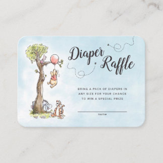 Pooh & Friends Watercolor Diaper Raffle Place Card