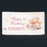 Pooh & Friends Watercolor | First Birthday Banner<br><div class="desc">Celebrate your baby's first birthday with this super cute Winnie the Pooh banner. This banner features Pooh along with Piglet and Tigger. Personalize with all your party details.</div>
