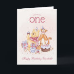 Pooh & Friends Watercolor | First Birthday Card<br><div class="desc">Celebrate your little one’s special milestone with our Pooh & Friends Watercolor First Birthday Card. Featuring Winnie the Pooh, Piglet, Tigger, and Eeyore in a charming watercolor design, this card captures the warmth and magic of the Hundred Acre Wood. Perfect for birthday celebrations, this card adds a touch of Disney...</div>