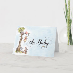 Pooh & Friends Watercolor New Baby Card