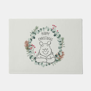 Pooh   Happy Christmas Wreath Doormat