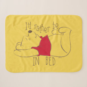 Pooh   I'd Rather Be in Bed Sherpa Blanket