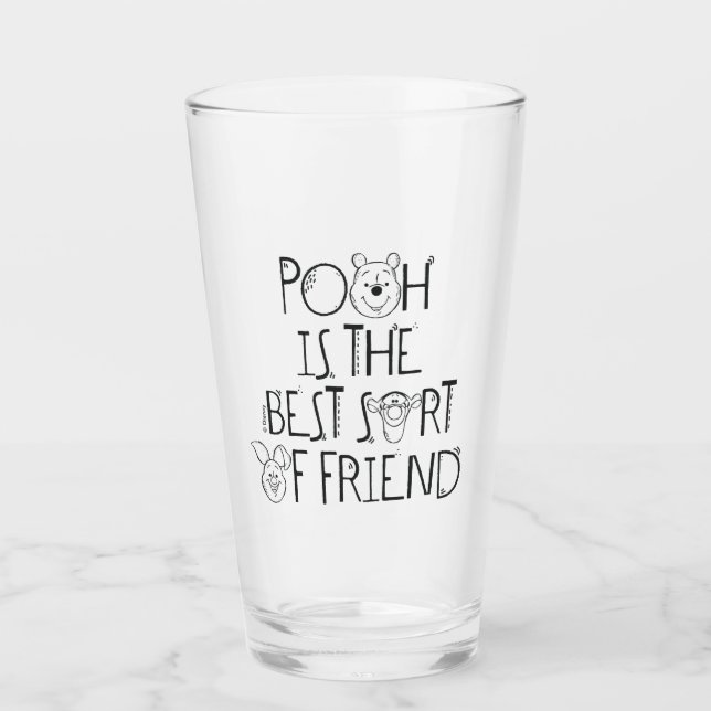 Pooh is the Best Sort of Friend Glass (Front)