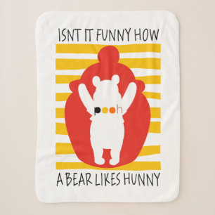 Pooh   Isn't It Funny How a Bear Likes Hunny Sherpa Blanket