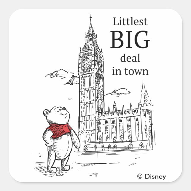 Pooh | Littlest Big Deal in Town Square Sticker (Front)