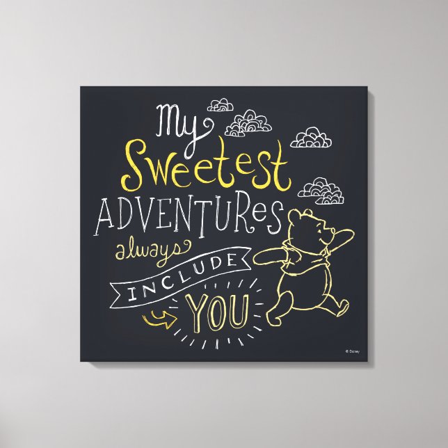 Pooh | My Sweetest Adventures Canvas Print (Front)