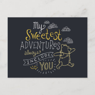 Pooh   My Sweetest Adventures Postcard