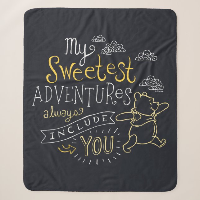 Pooh | My Sweetest Adventures Sherpa Blanket (Front)