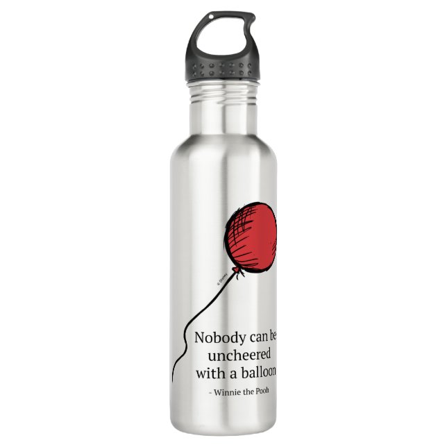 Pooh | Nobody Can be Uncheered with a Balloon 710 Ml Water Bottle (Front)