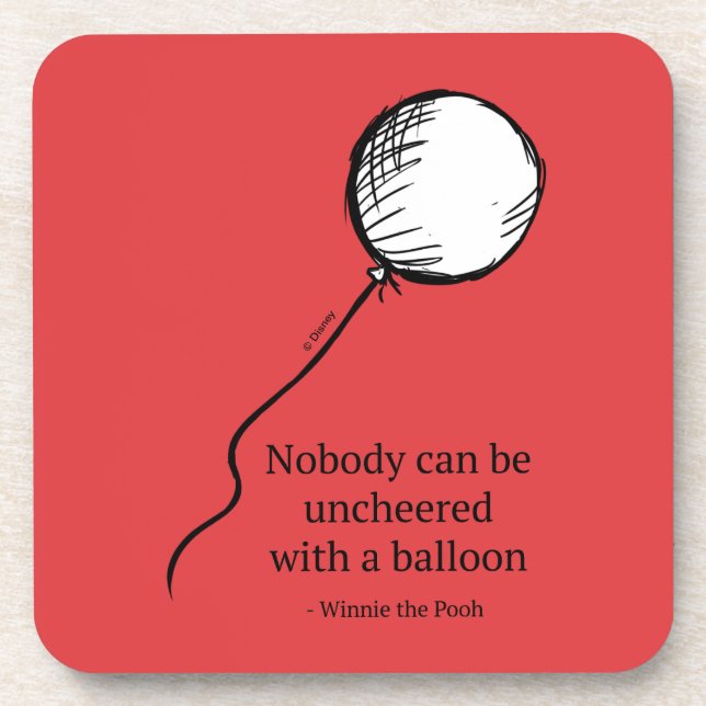 Pooh | Nobody Can be Uncheered with a Balloon Coaster (Front)