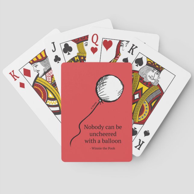 Pooh | Nobody Can be Uncheered with a Balloon Play Playing Cards (Back)
