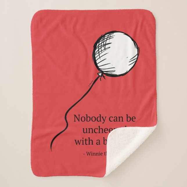 Pooh | Nobody Can be Uncheered with a Balloon Sherpa Blanket (Front)