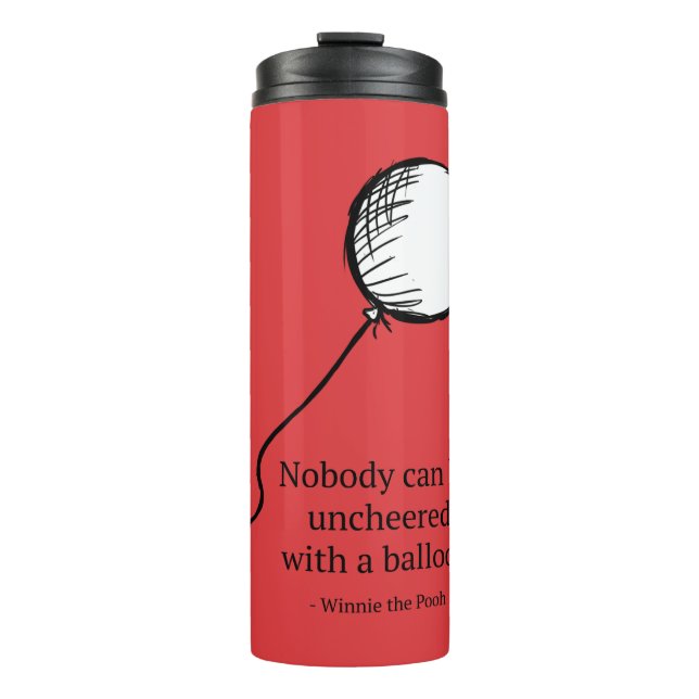 Pooh | Nobody Can be Uncheered with a Balloon Thermal Tumbler (Front)