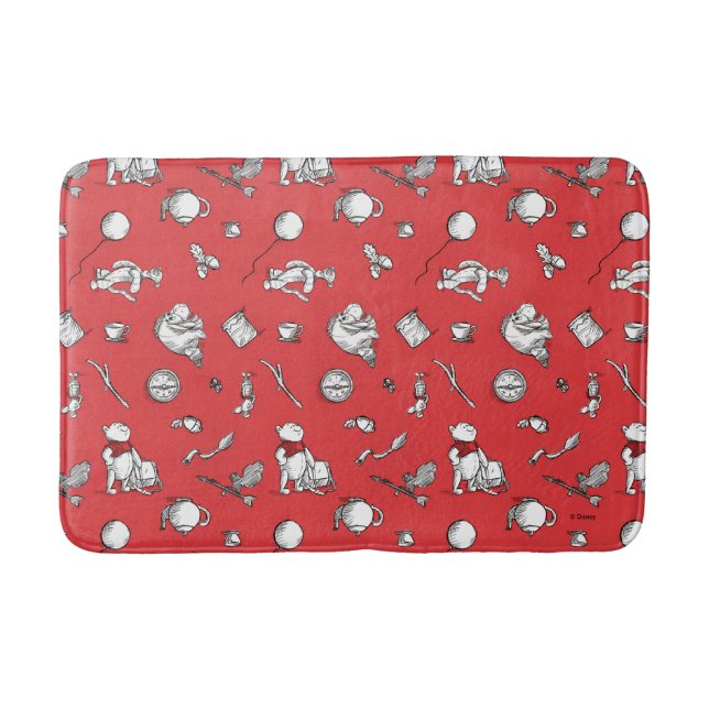 Pooh & Pals | A Case of Important Things Pattern Bath Mat (Front)