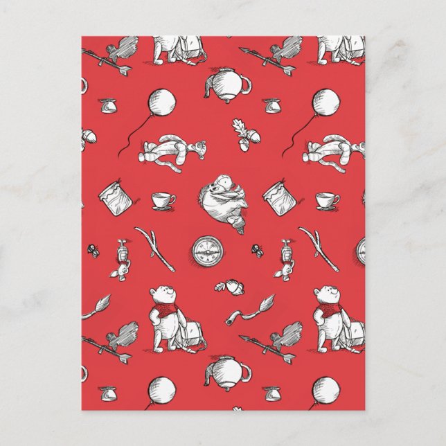 Pooh & Pals | A Case of Important Things Pattern Postcard (Front)