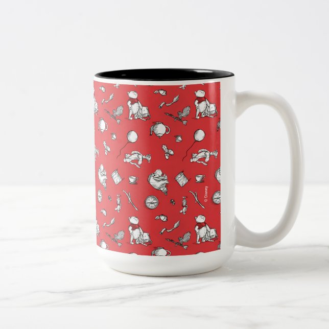 Pooh & Pals | A Case of Important Things Pattern Two-Tone Coffee Mug (Right)
