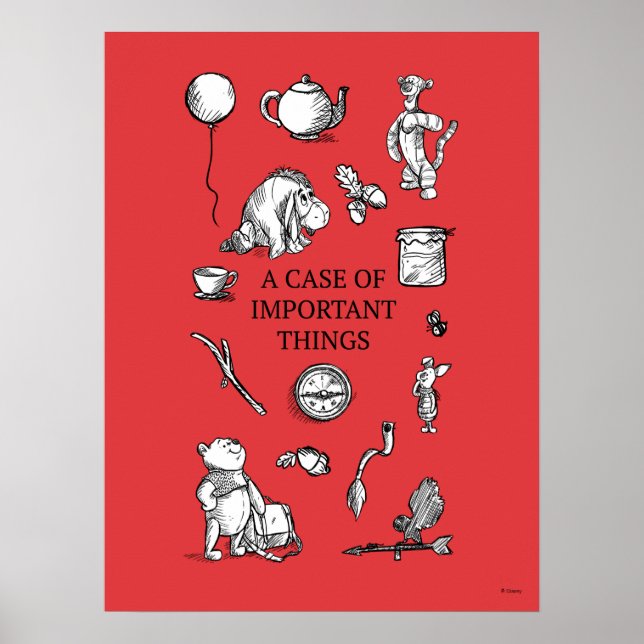 Pooh & Pals | A Case of Important Things Quote Poster (Front)