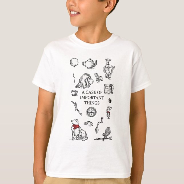 Pooh & Pals | A Case of Important Things Quote T-Shirt (Front)