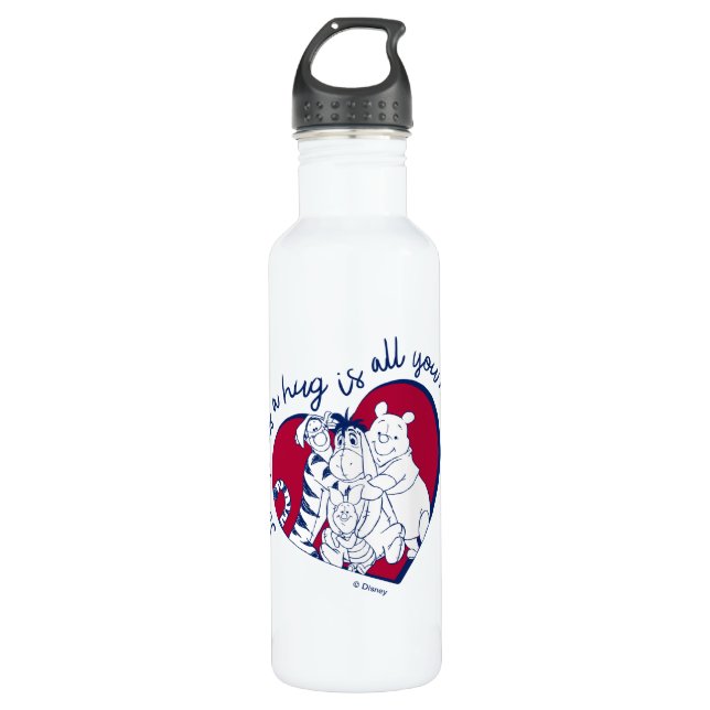 Pooh & Pals | A Hug is all You Need Quote 710 Ml Water Bottle (Front)