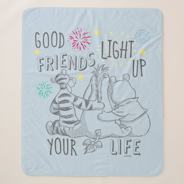 Pooh & Pals | Friends Light Up Your Life Sherpa Blanket (Front)