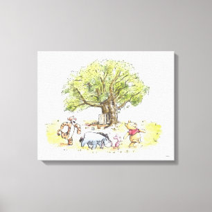 Pooh & Pals Watercolor Canvas Print