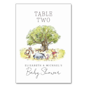 Pooh & Pals Watercolor Table Number