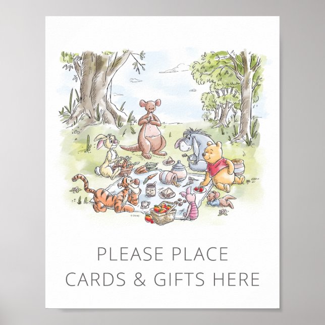 Pooh Picnic | Cards and Gifts Table Sign (Front)