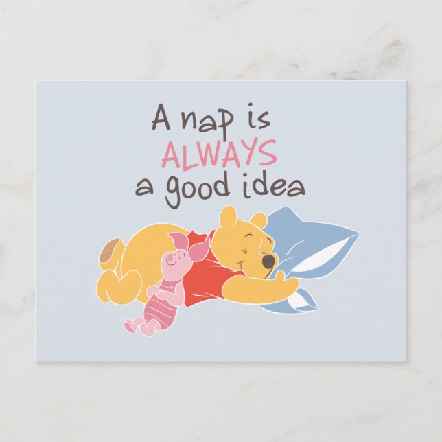 Pooh & Piglet | A Nap is Always a Good Idea Postcard (Front)