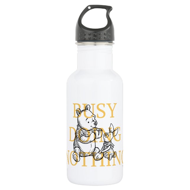 Pooh & Piglet | Busy Doing Nothing Quote 532 Ml Water Bottle (Front)
