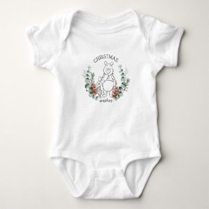 Pooh & Piglet   Christmas Wishes Wreath Baby Bodysuit