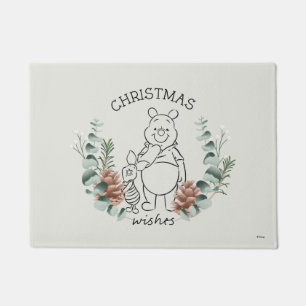 Pooh & Piglet   Christmas Wishes Wreath Doormat