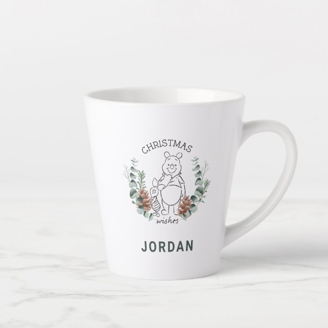 Pooh & Piglet | Christmas Wishes Wreath Latte Mug (Right)