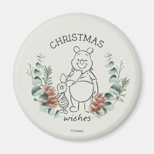 Pooh & Piglet   Christmas Wishes Wreath Magnet