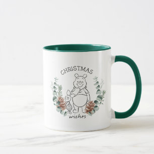 Pooh & Piglet   Christmas Wishes Wreath Mug