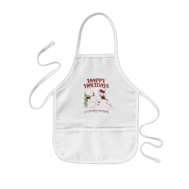 Pooh & Piglet | Happy Holidays Kids Apron (Front)