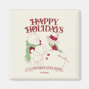 Pooh & Piglet   Happy Holidays Magnet