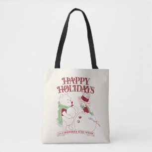 Pooh & Piglet   Happy Holidays Tote Bag