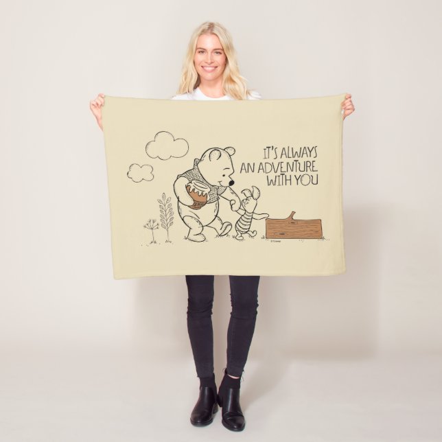 Pooh & Piglet | It's Always an Adventure with You Fleece Blanket (In Situ)
