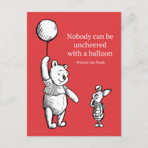 Pooh & Piglet Nobody Can Be Uncheered Postcard