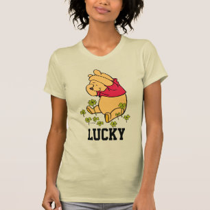 Pooh Playing in a Shamrock Patch T-Shirt